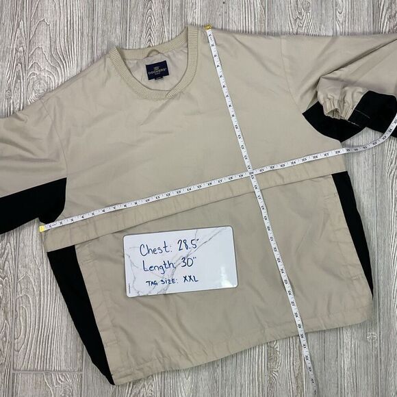 Vintage Dockers Golf Men's Size XXL 2XL Tan Black Pullover Jacket Windbreaker - Picture 7 of 10